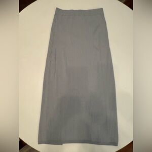 Free People Skyline Rib-knit Midi Skirt Blue Grey Medium